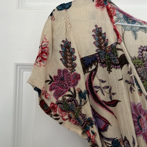 PATRONS OF PEACE - mini skirt fit and flare floral faux wrap size small boho - Picture 3 of 10